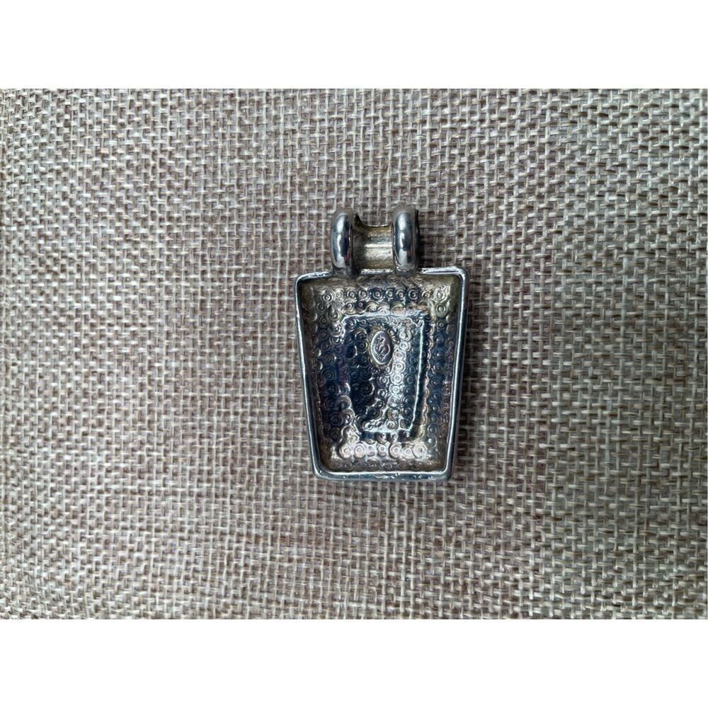 Premier Design Phoenix Silver Tone Black Faux Onyx Pendant Vintage - Picture 2 of 5